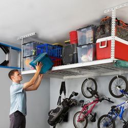 New 4x8 Ceiling Rack Overhead Storage Rack White 