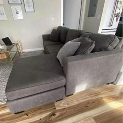 Gray Modern Reversible Sectional Sofa