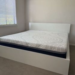 King White Bed Frame. Mattress Not Included 