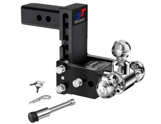 Geteen Adjustable Trailer Hitch Ball Mount 5" Drop 2" Receiver Tri-Ball