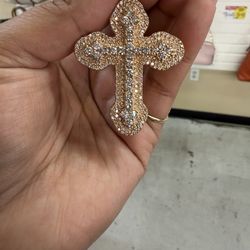 Iced out cross pendent