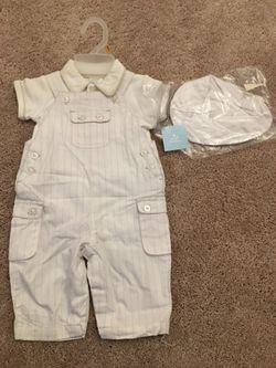 Boys overalls with hat- small wonders