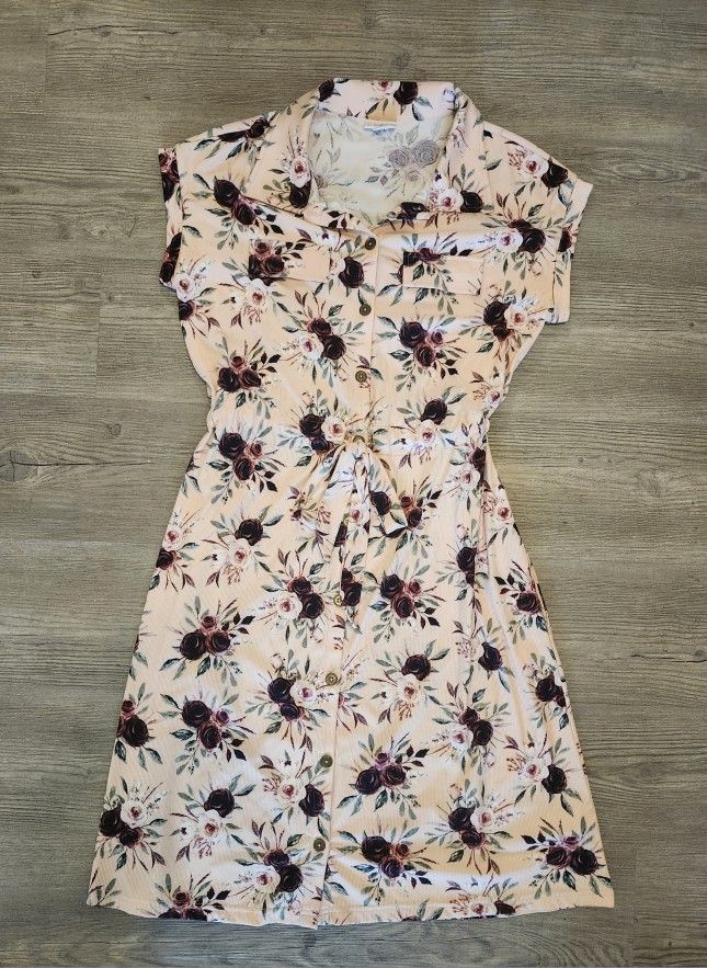 Lularoe Pink Floral Dress XS