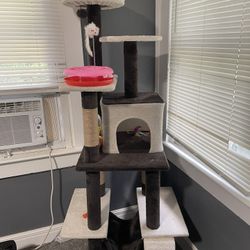 Cat Tower With Toy And Food 
