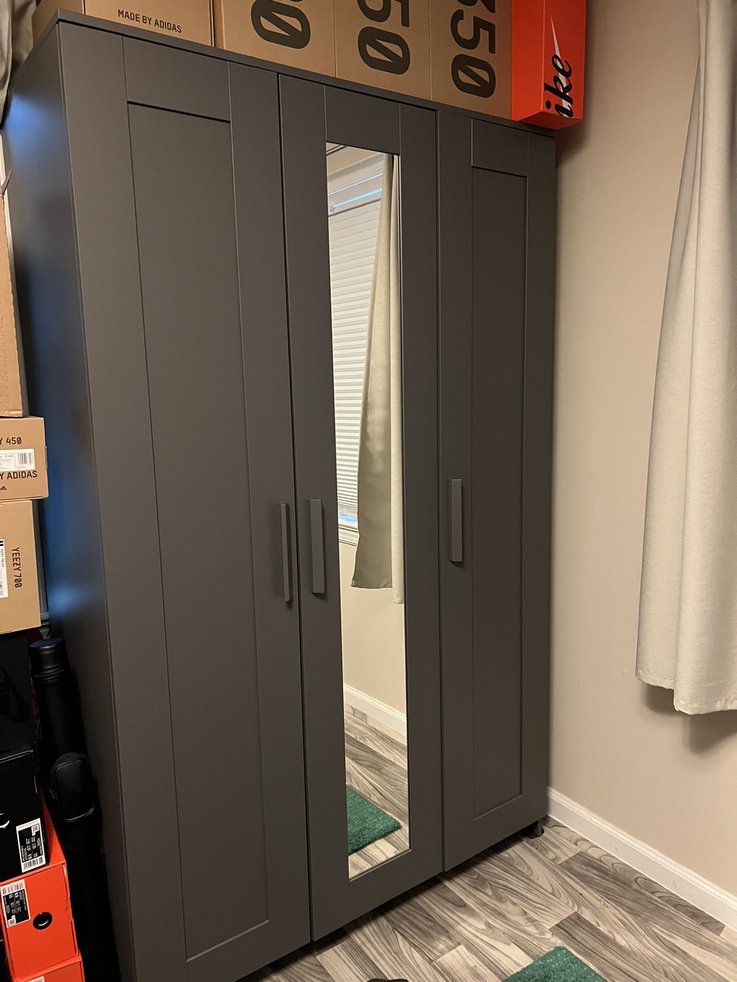 (Like New) Ikea Top Seller- Brimnes 3-door Wardrobe With Mirror