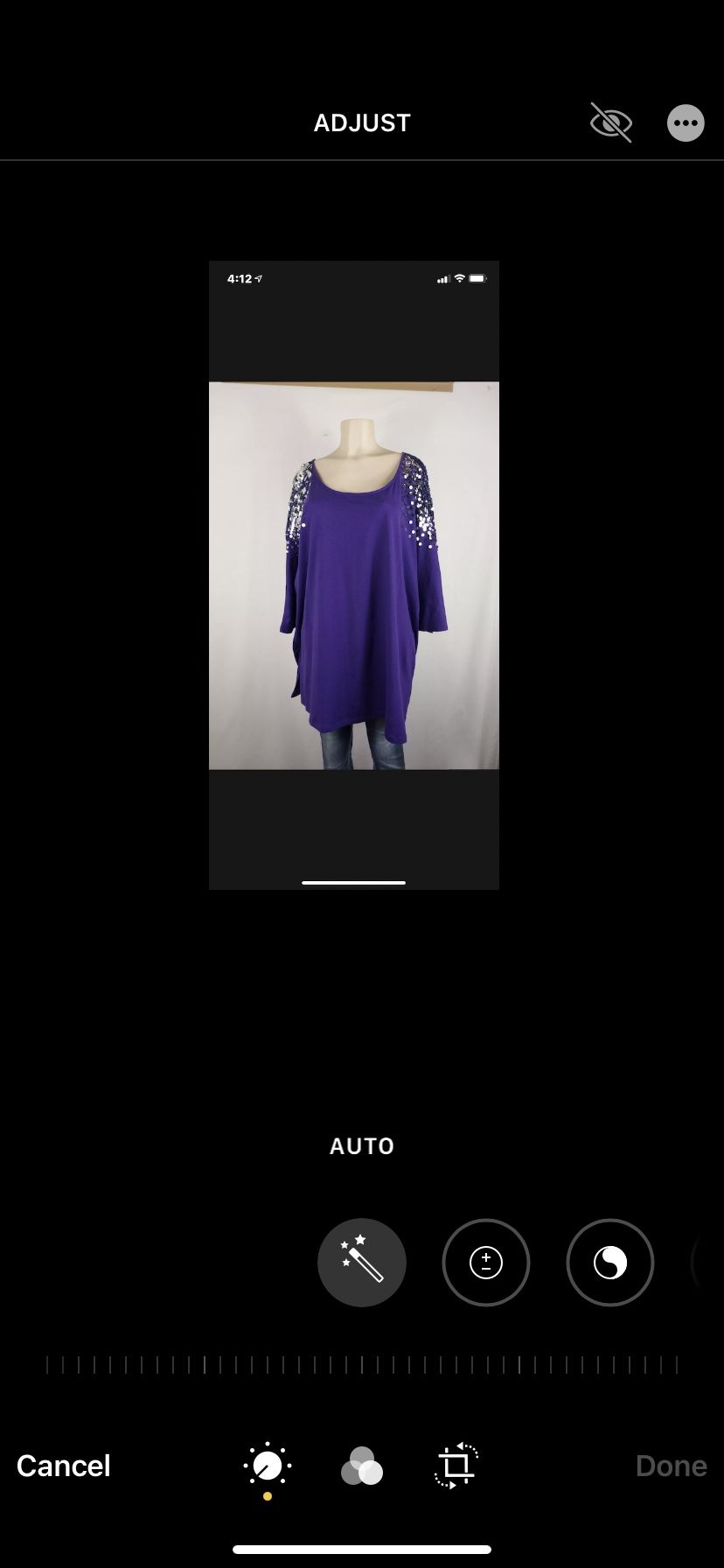 ROAMAN's  Tunic Top Blouse purple  & silver  Sequin Shoulders  2X( 26/28)