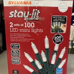 Energy Star Sylvania Stay-Lit Platinum 100 Led Mini Lights (Pure White)