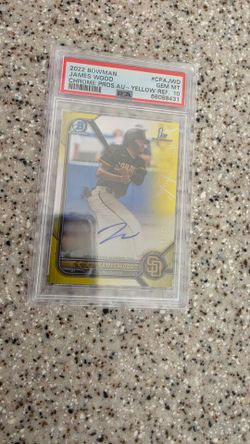 2022 Bowman Chrome James Wood Auto Yellow Ref PSA 10