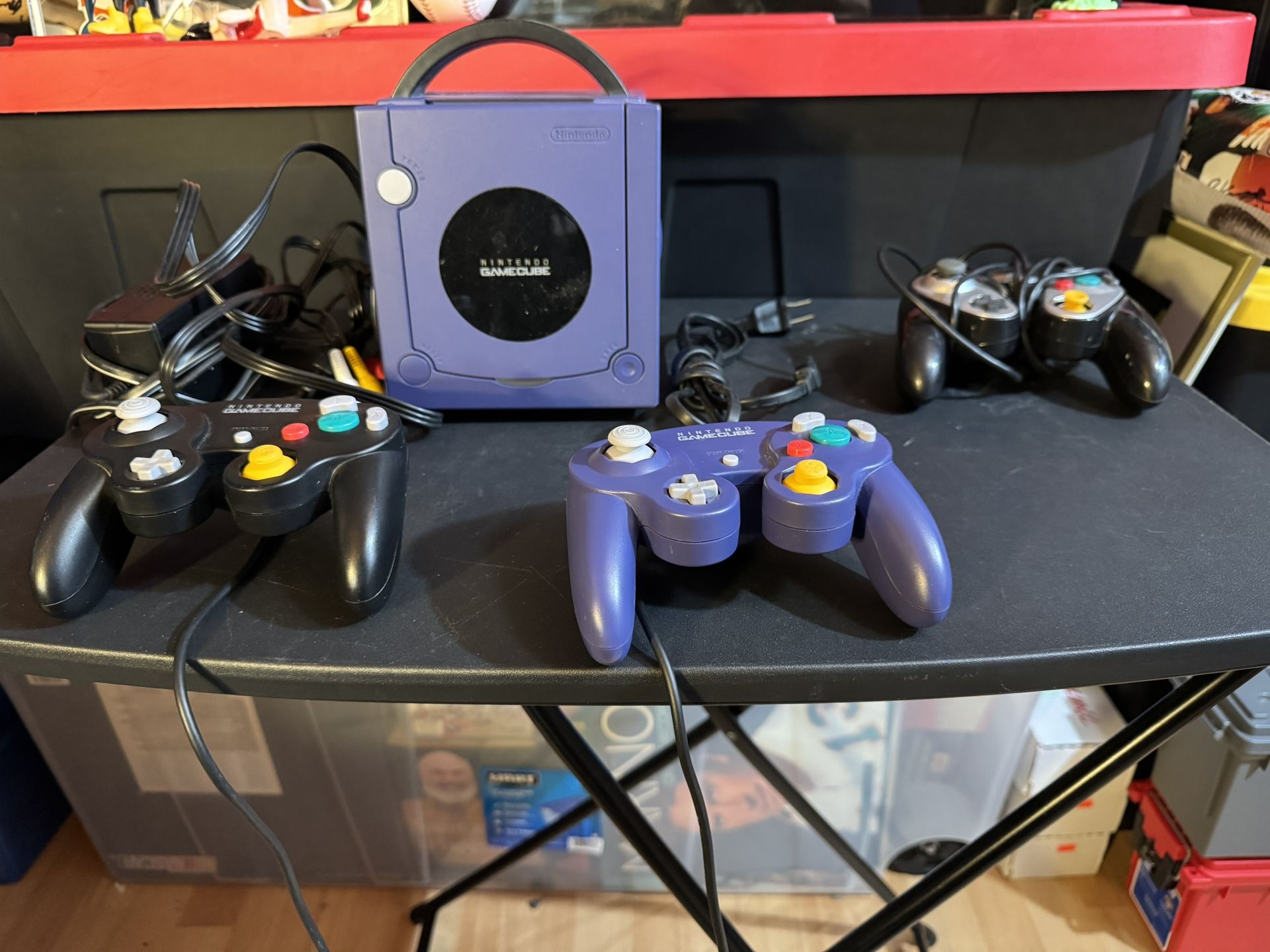 Nintendo GameCube Console with 3 Controllers and all cables.