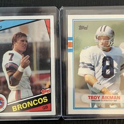 Troy Aikman  and  John Elway ROOKIE CARDS!!🔥 🏈🔥