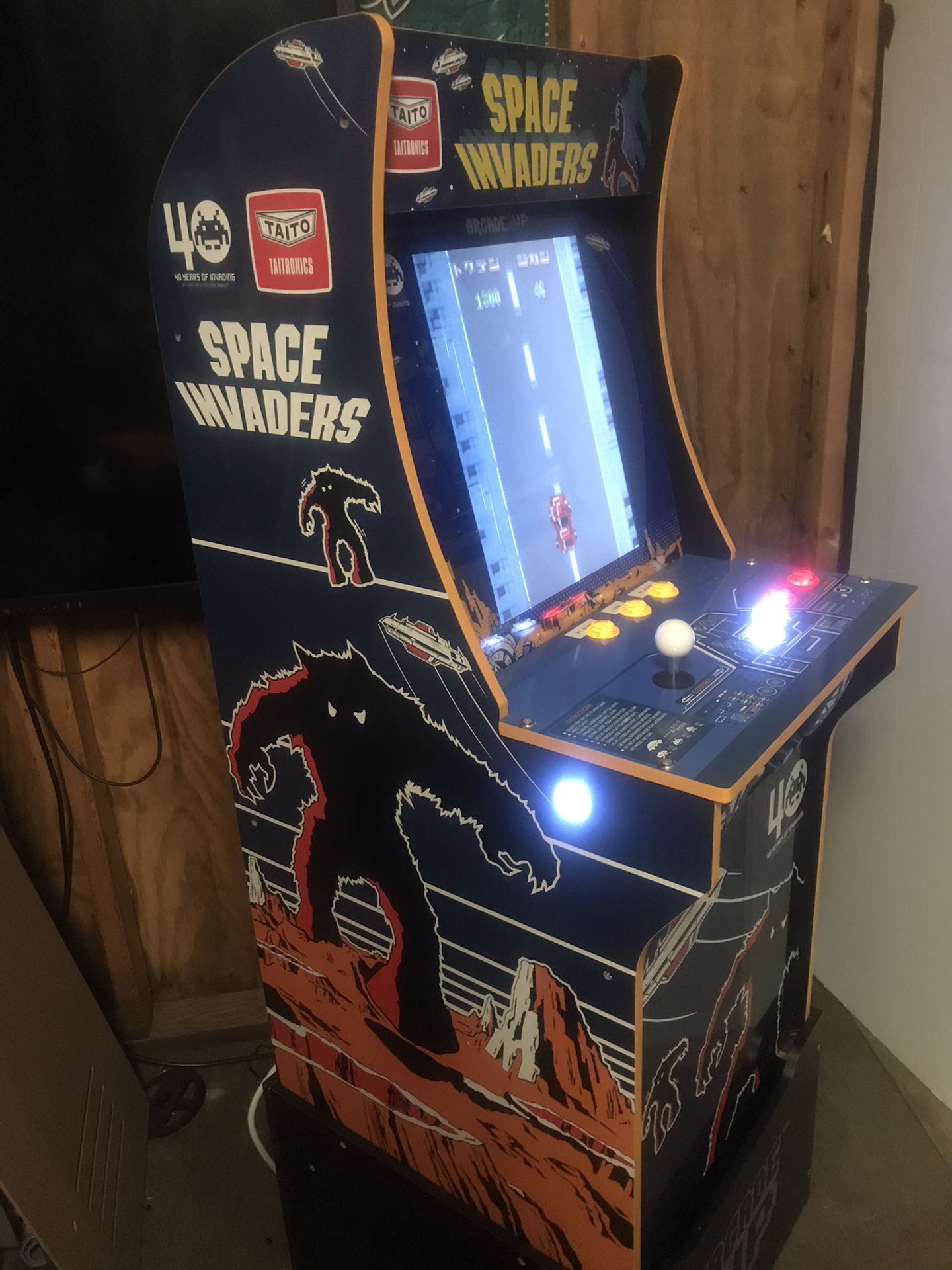 Custom Space Invaders Arcade1up with Riser