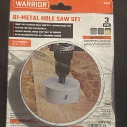 Bi metal hole saw set 3 peace blades