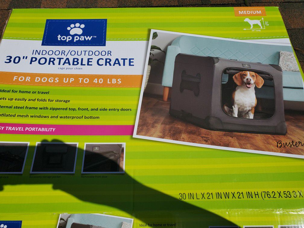 Top Paw Portable Crate Indoor Outdoor 30"