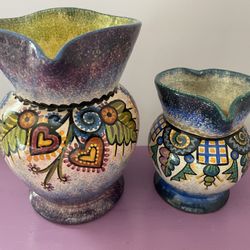 Antique Paul Foiled Quipped Pitchers — Set of 2
