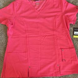 Dickies Xtreme Stretch Salmon Scrub Top, New