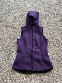 Gerry Women’s Purple/Black Softshell Hooded Full Zip Vest Sz S Slim Fit