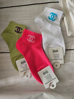 Chanel-Logo Ankle Socks 3-Pack