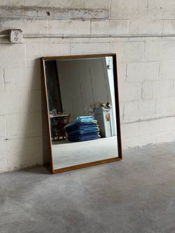 Mid Century Modern Maple Mirror by Heywood Wakefield Large Frame