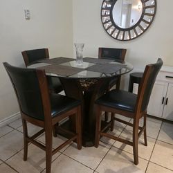 Modern Glass Dining Table Set – 4 Chairs