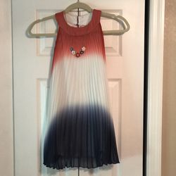 Patriotic 4th Of July Girls Size 5 Red, White & Blue Dress