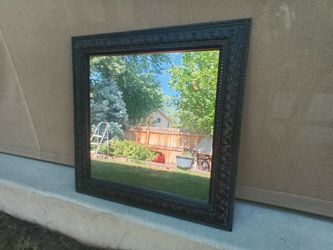 26" x 26" Square Espresso Mirror Framed