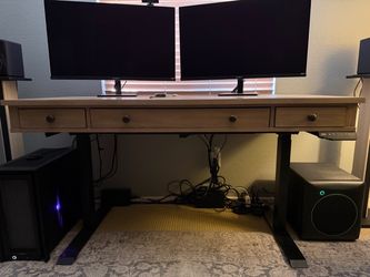 Living Spaces “Wright” Natural Wood Standing Desk