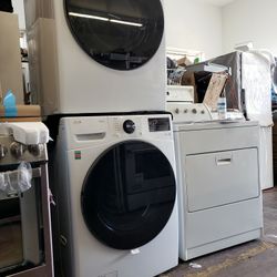 LG SET WASHER AND GAS DRYER FRONT LOAD OPEN BOX 