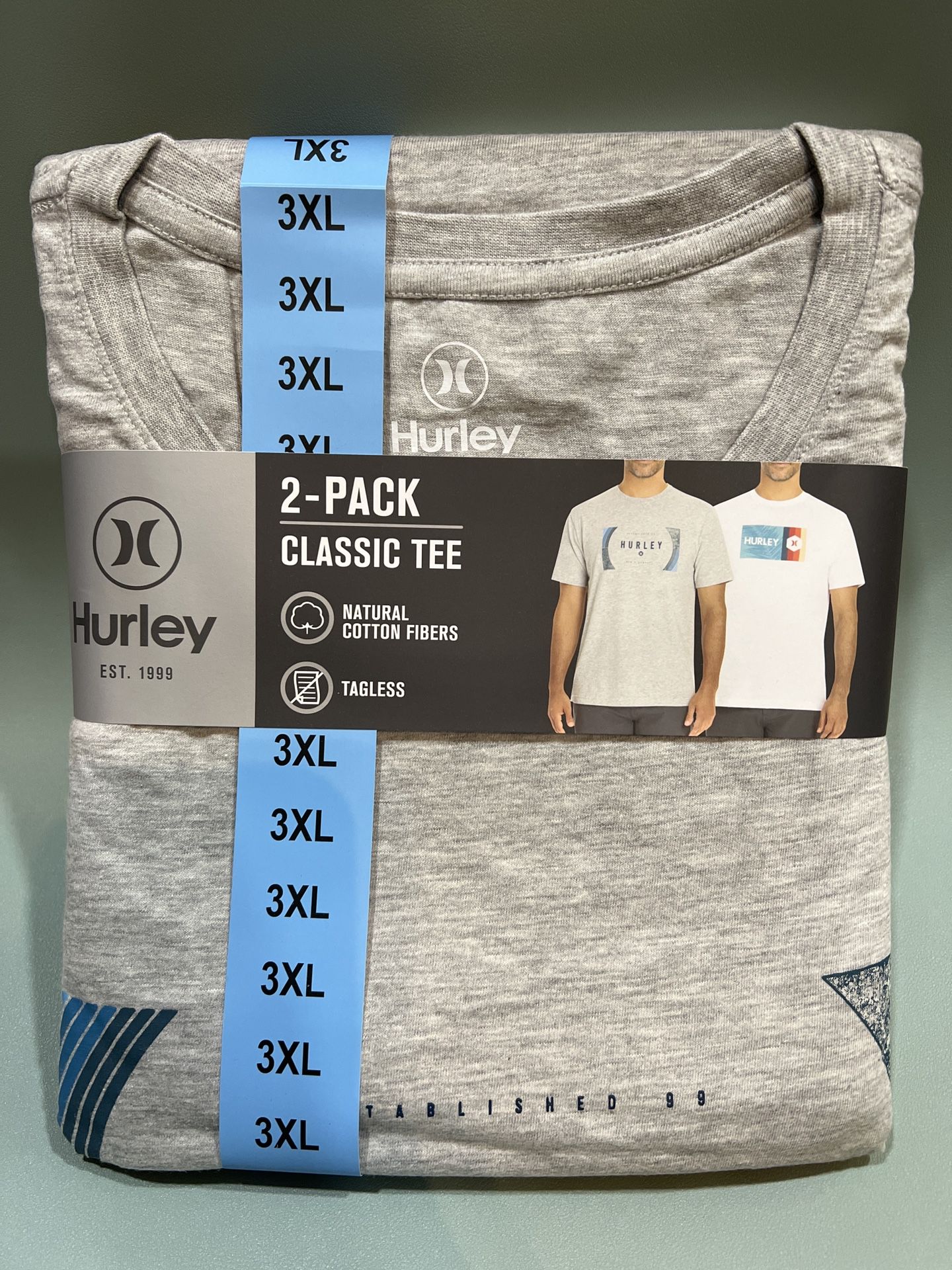 Brand New Men’s Hurley Tee Pack Of 2 Size 3XL