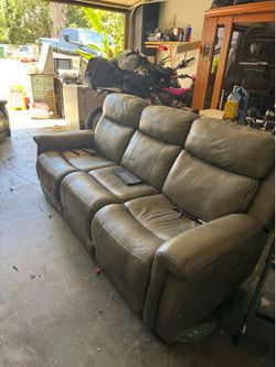 Leather couch recliners with massager