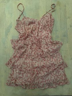 Pink Floral Ruffle Mini Dress