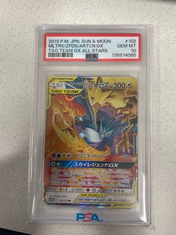 PSA 10 Moltres Zapdos Articuno GX Japanese Pokemon Card