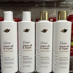 DOVE ARGAN OIL & REPAIR SHAMPOO & CONDITIONER 