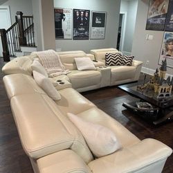 Leather Sectional With Automatic Reclining