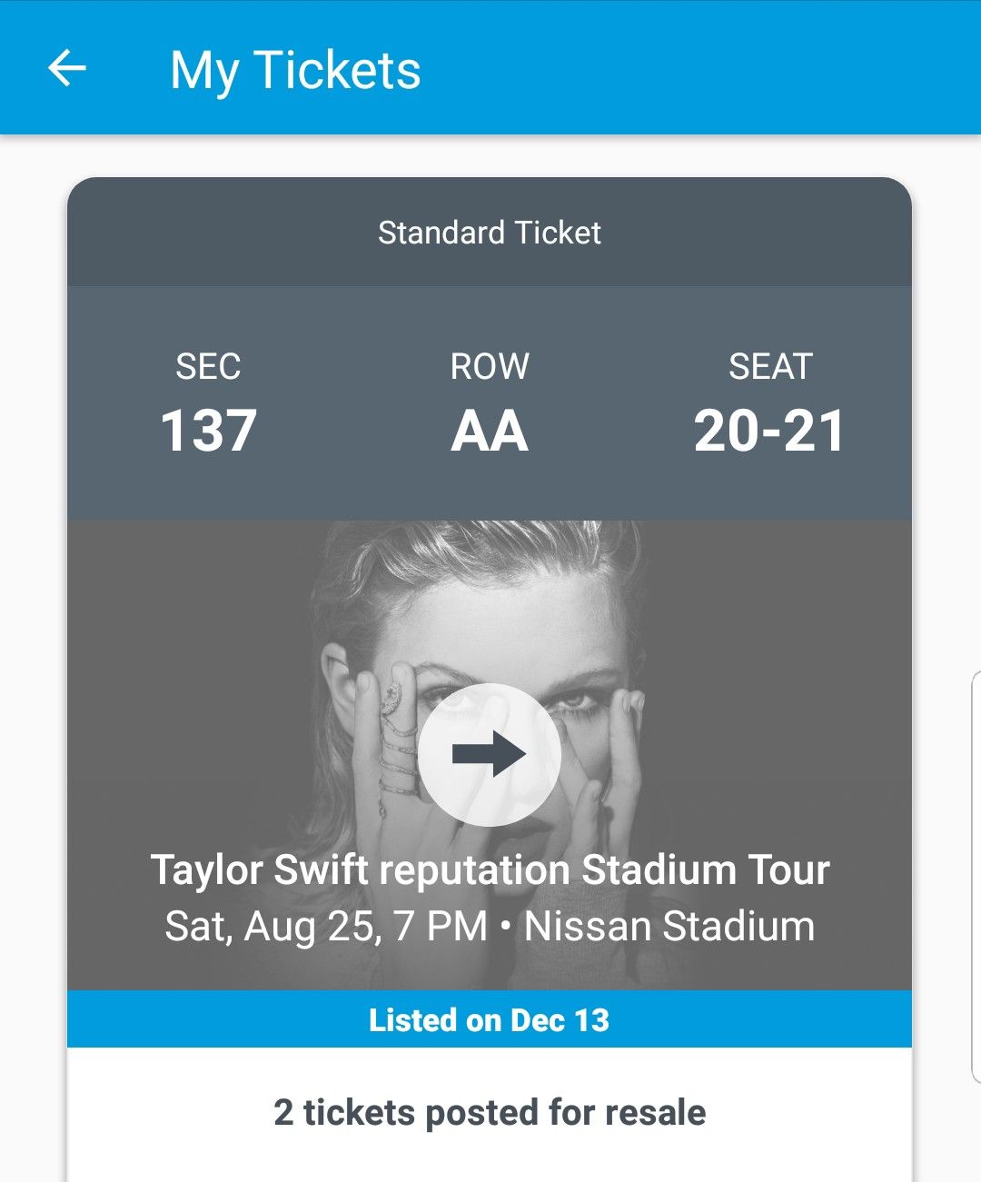 Taylor swift tickets