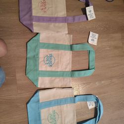 Brand New Summer Traders Joe's Bag Purple Mint Green And Baby Blue 