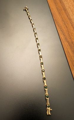 Real 14k Gold and Emerald Bracelet