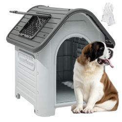 New In Box XLarge  All Weather Water Resistant Dog House With Skylight / Ventalation Panel. Casa De Mascota Dog Igloo Indoor Outdoor Pet Shelter 