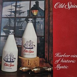 VINTAGE OLD SPICE MYSTIC HARBOR COLLECTION BOTTLES AFTER SHAVE LOTION & COLOGNE SET