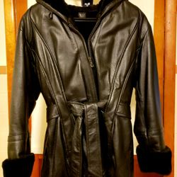 Wilson's Genevieve Belted Leather Jacket, Medium