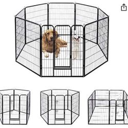Heavy Duty Foldable Metal Indoor Outdoor Exercise Pet Fence Barrier Playpen Kennel for Dogs Cats