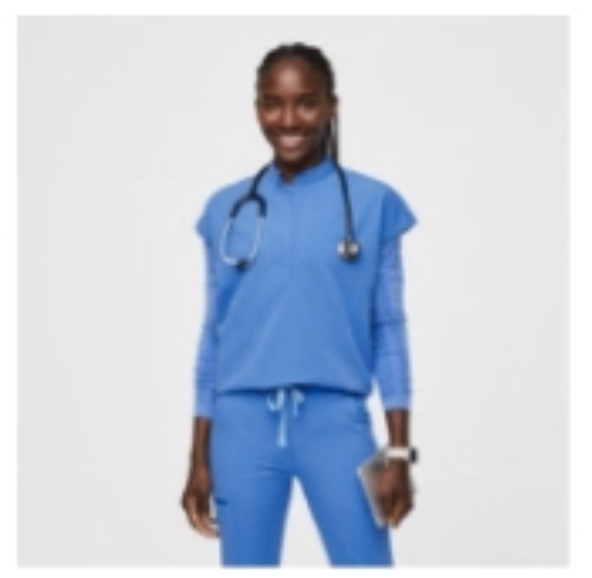 Figs Capri Blue Oversized Scrub Top