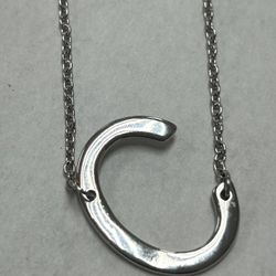 “C” Initial 925 Silver Necklace-16-18” Long