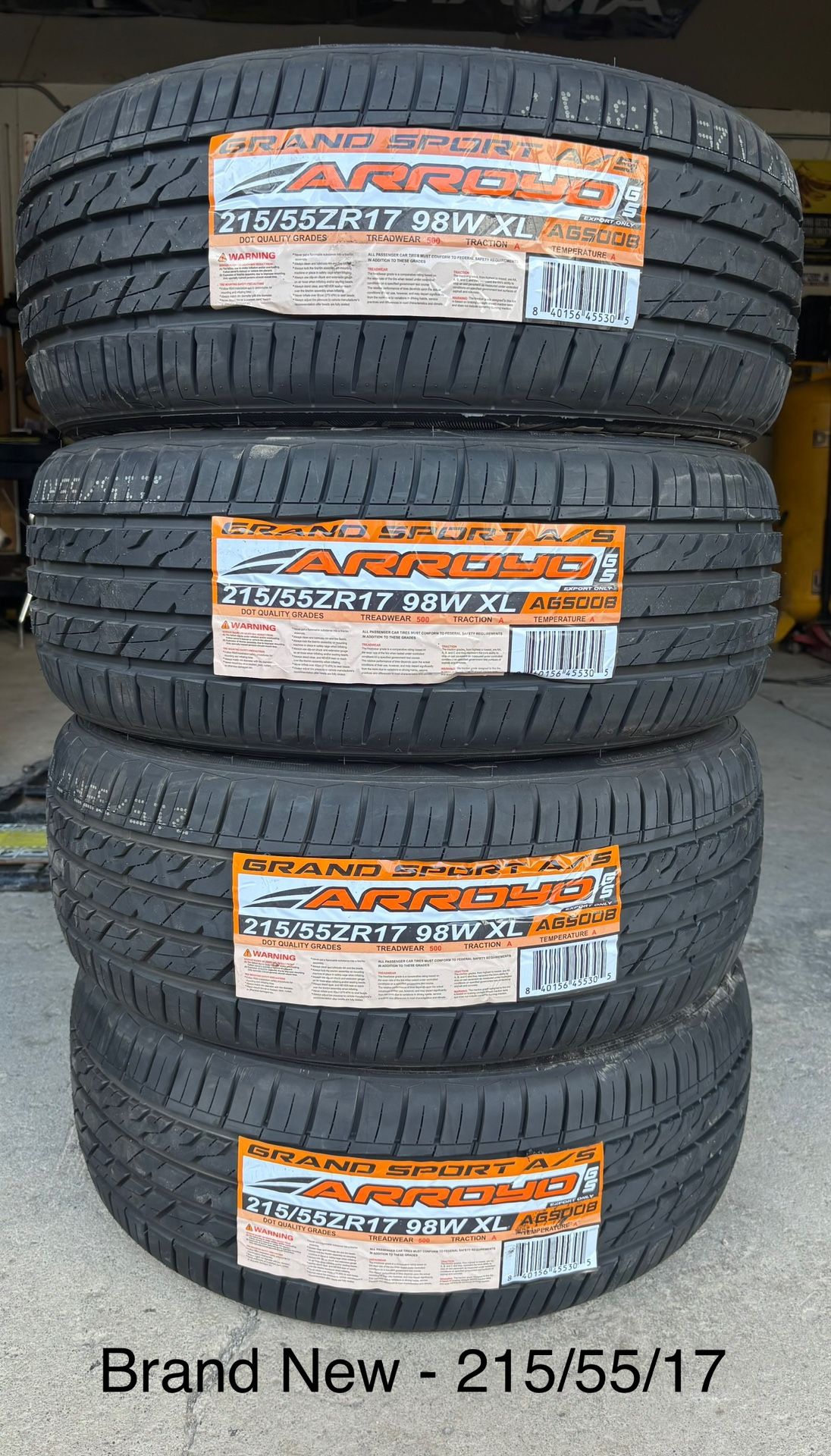 (4) - 215/55/17 Arroyo Grand Sport A/S Tires