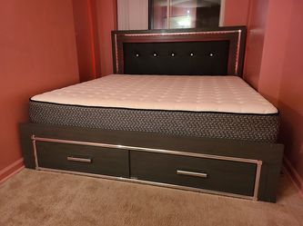 New in stock Ashley B214 delivery finance available gray color storage bed frame special