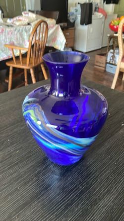 Cobalt Blue Art Glass Vase