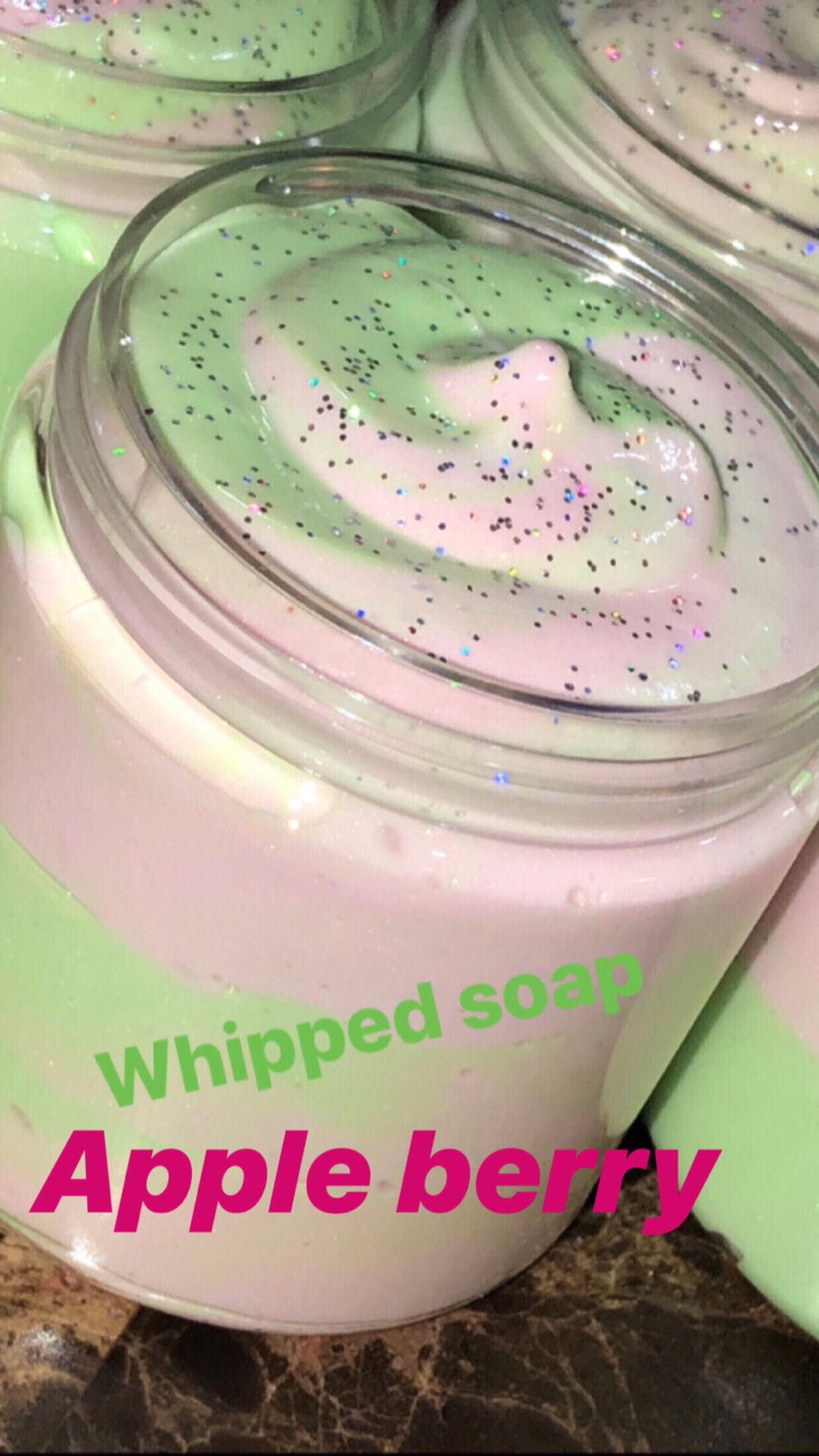 whipped soap available in several fragrances