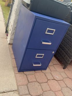 Blue Two-Drawer Filing Cabinet