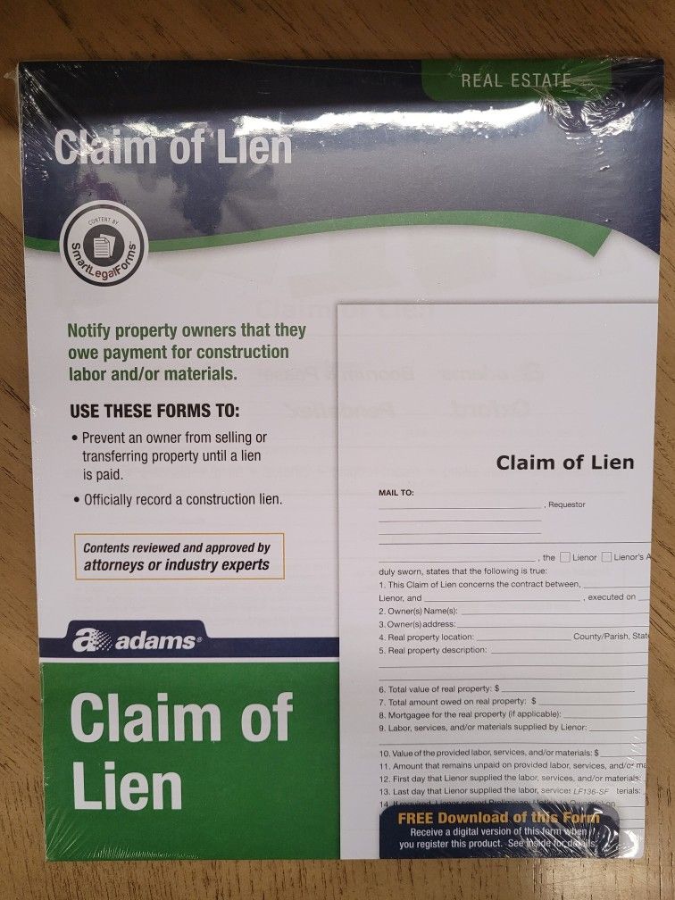 Claim of Lien Legal documents