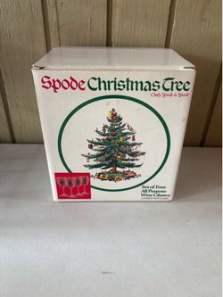 Spode Christmas Tree Wine Glasses – Set of 8 with Original Boxes