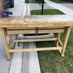 Rockler Medium Wood Work Bench With Forge Vice